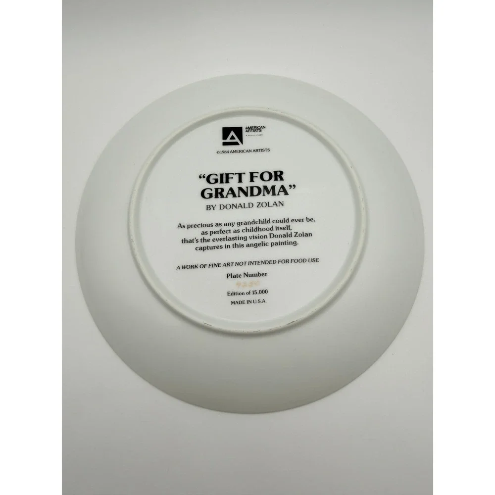 Donald Zolan American Artists Collector Plates 1984 Gift for Grandma Set of 2